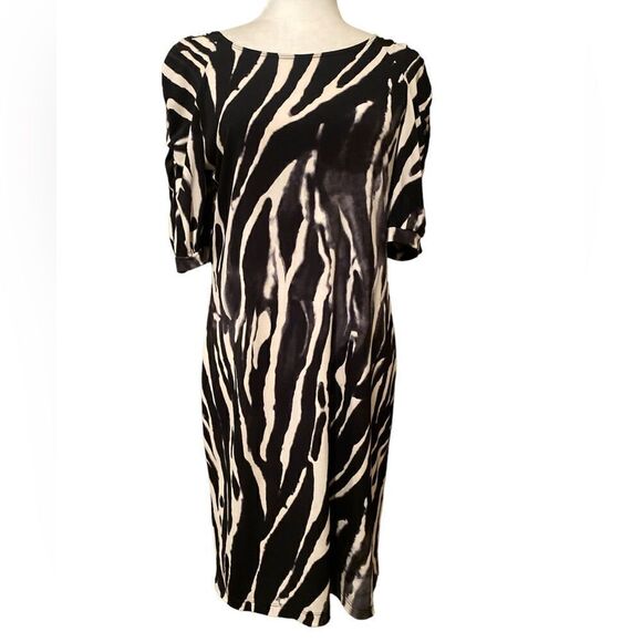 Chico’s Animal Print Dress Size Medium Black & White - Picture 1 of 9